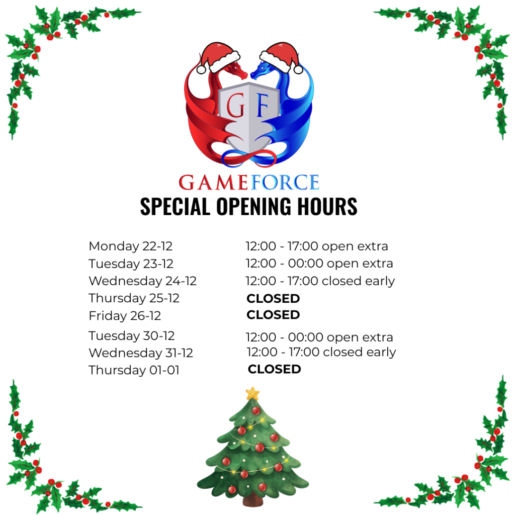 Speciale openingstijden voor de feestdagen!